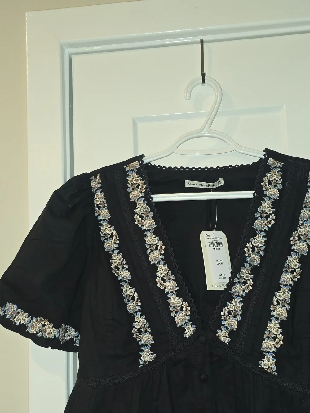 A&F Puff Sleeve Button-Through Top